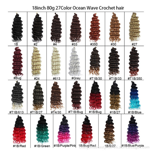 beauty supply Long Deep Curly wave crochet hair extension crochet braids Synthetic braiding hair extensions